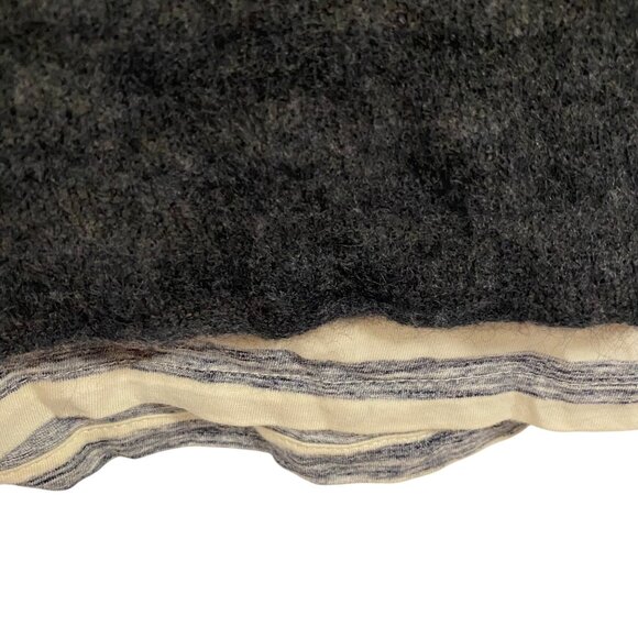 Anthropologie Moth Alpaca Wool Blend Navy Blue Striped Cowl Neck Sweater Size XS - Picture 2 of 8